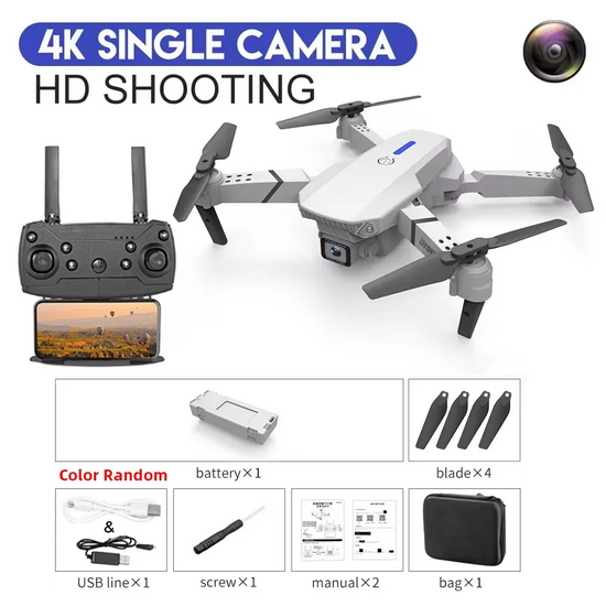 E88 Pro Foldable Drone with 4K Wide-Angle Camera and WiFi FPV