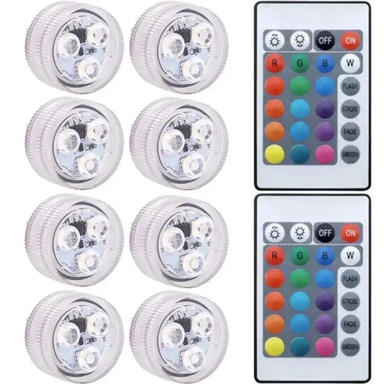 Submersible LED Light with Remote Pool Lights for Party Event Waterproof Tea Lamp for Vase Fishtank Wedding Halloween Christmas