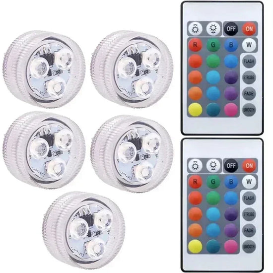 Submersible LED Light with Remote Pool Lights for Party Event Waterproof Tea Lamp for Vase Fishtank Wedding Halloween Christmas