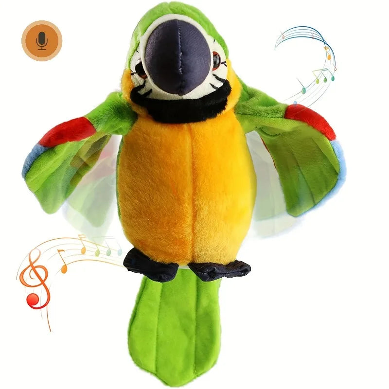 Talking Macaw Parrot Plush Toy – Repeat & Speak Animated Bird