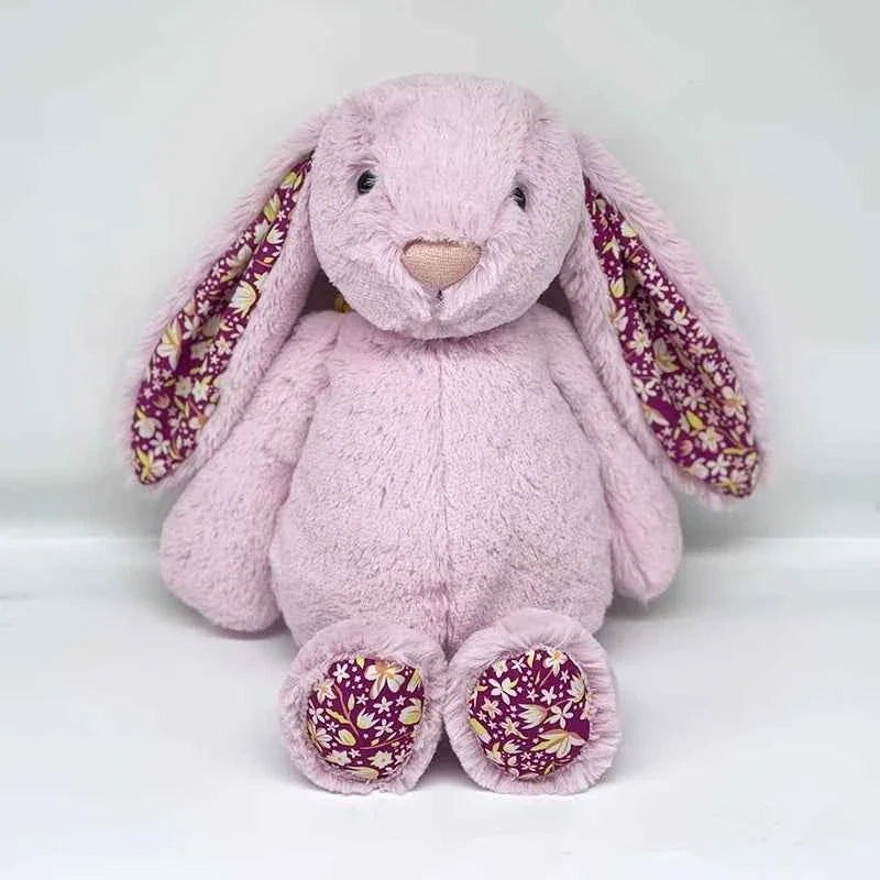 Pink Floral Rabbit Plush Toy – Cute Soft Bunny Doll for Kids Comfort & Birthday Gift