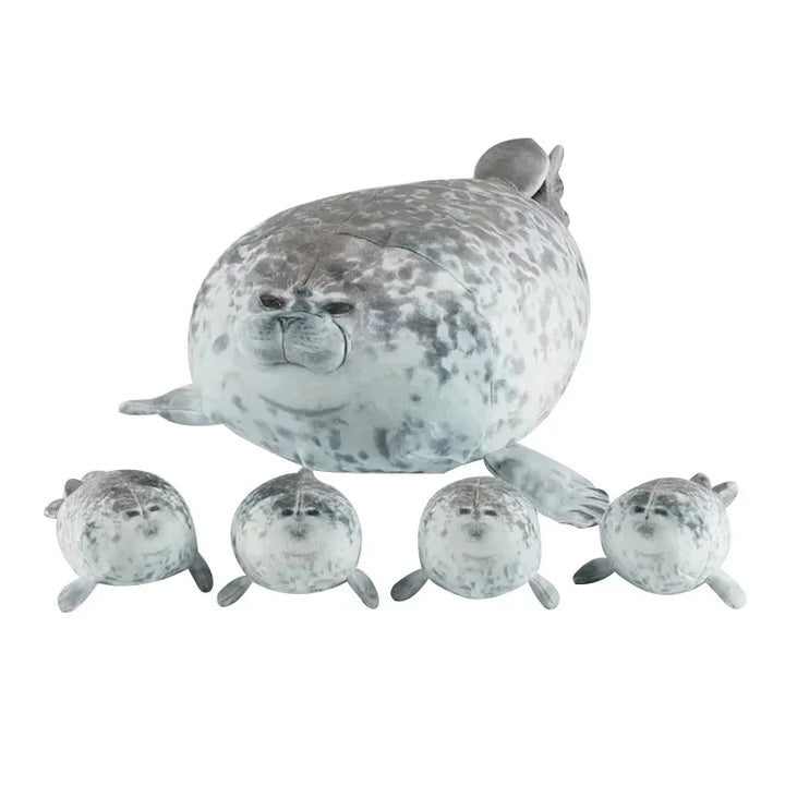 Mother & Baby Seal Plush Toy Set – Soft Zipper Seal Doll Gift
