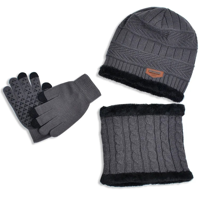 Winter Kids’ Hat, Scarf & Gloves Set – Plush Lining Beanie, Non-Slip Gloves & Neck Warmer for Boys (Ages 4-10)