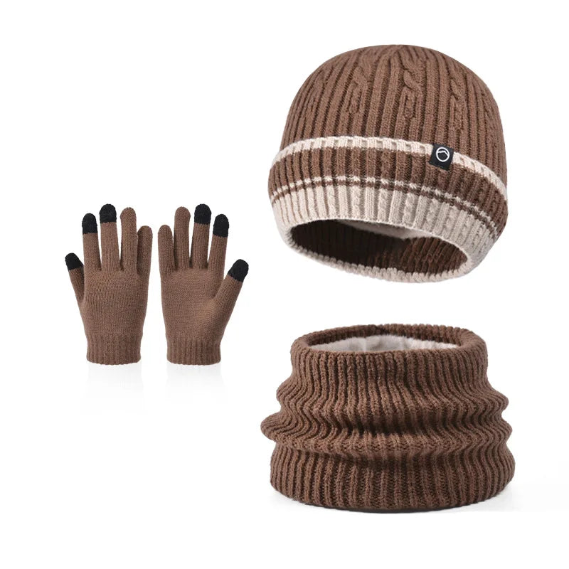 Kids’ Winter Hat, Scarf & Gloves Set – 3-Piece Fleece-Lined Beanie & Neck Warmer for Boys & Girls (Ages 4-10)