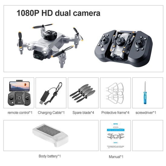 Mini V30 WiFi FPV Drone – Foldable RC Quadcopter with 4K HD Dual Cameras and Obstacle Avoidance