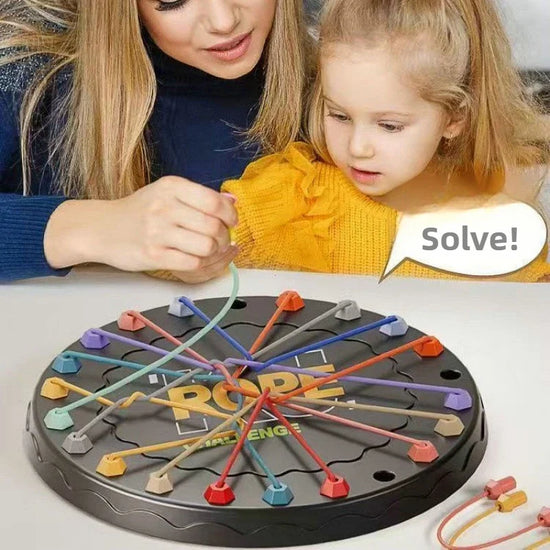 Rope Tangle Puzzle Toy - Educational Brain Teaser for Kids, Logic & Focus Game for Parent-Child Play