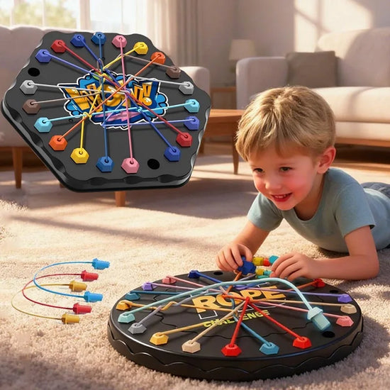 Rope Tangle Puzzle Toy - Educational Brain Teaser for Kids, Logic & Focus Game for Parent-Child Play
