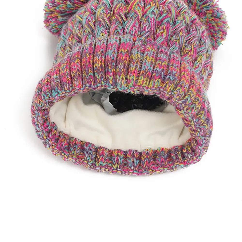 Winter Warm Children’s Hat Scarf Gloves Set – Thick Windproof Beanie Hat, Cover Hood & Scarf for Kids – Cozy Baby & Children Winter Accessories