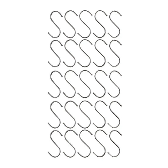 Stainless Steel S Hooks 4.72×2.36in – 25 Pieces