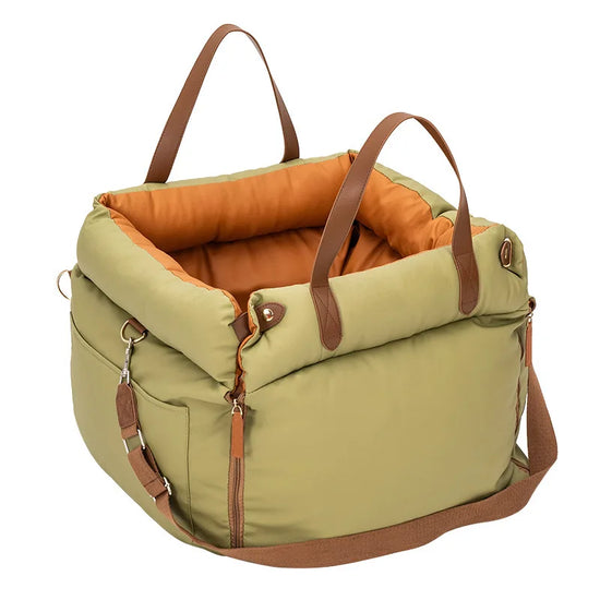 Dog Car Seat with Safety Belt | Non-Slip Pet Travel Bed for Small Dogs