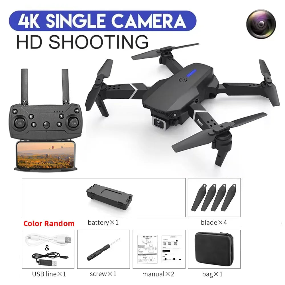 E88 Pro Foldable Drone with 4K Wide-Angle Camera and WiFi FPV