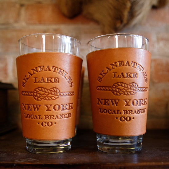 Leather Pint Glass  - USA Made