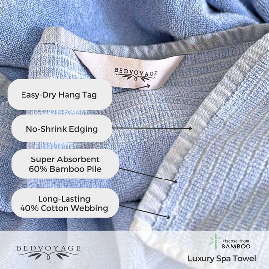 Quick-Drying Bamboo Spa Bath Towel - Viscose from Bamboo + Cotton - Ocean