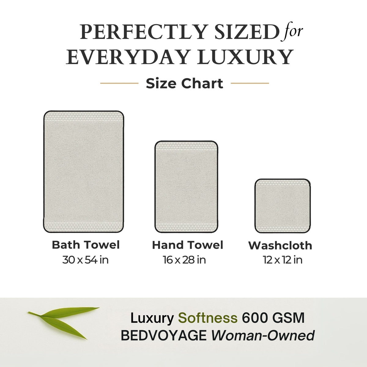 Quick-Drying Bamboo Spa Towel Set - Viscose from Bamboo + Cotton - 6pc - Stone