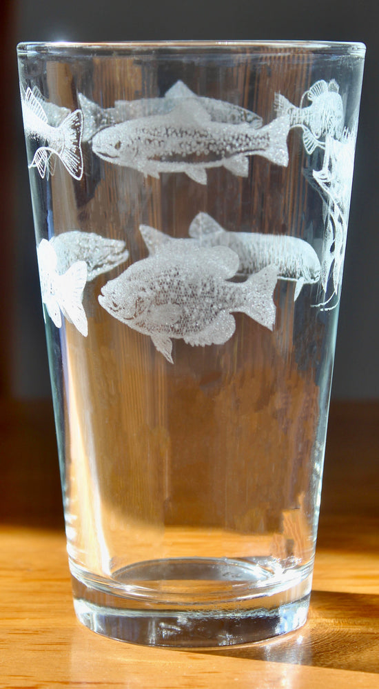 Sweetwater Slam Laser Engraved Glasses - Freshwater Fish - Gift for Fisherman
