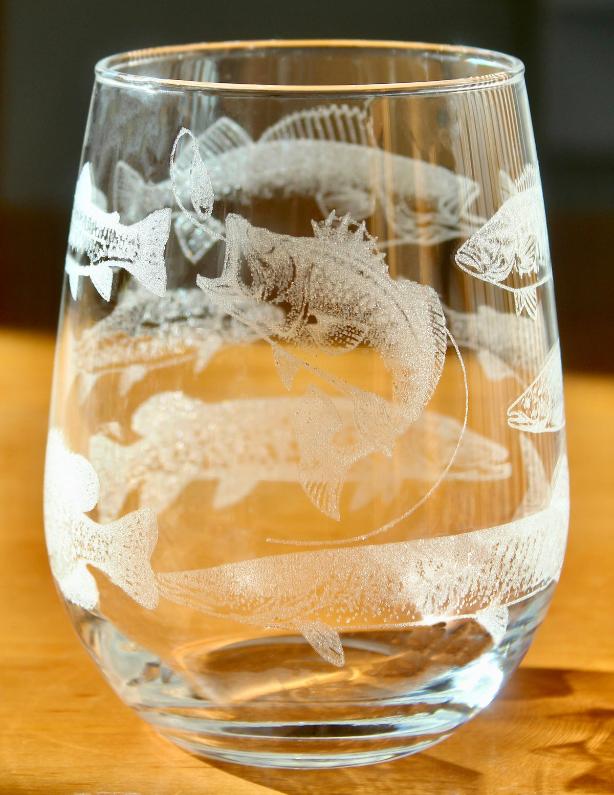 Sweetwater Slam Laser Engraved Glasses - Freshwater Fish - Gift for Fisherman