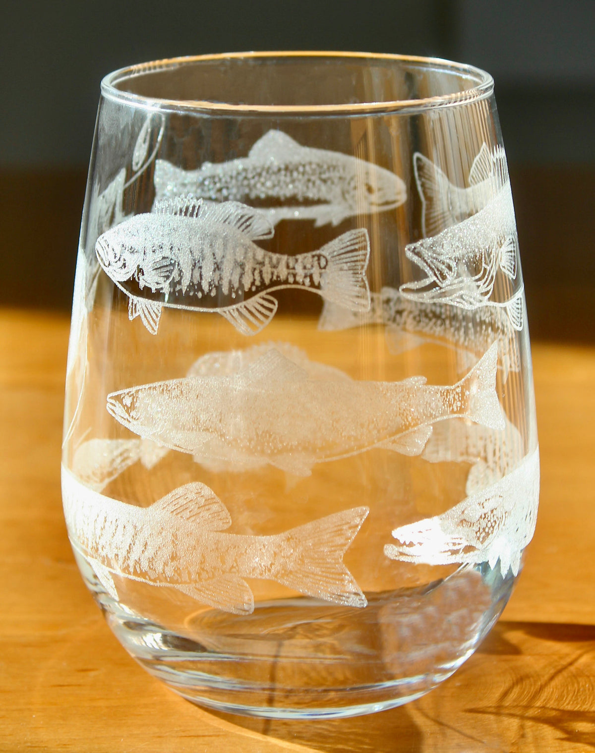Sweetwater Slam Laser Engraved Glasses - Freshwater Fish - Gift for Fisherman