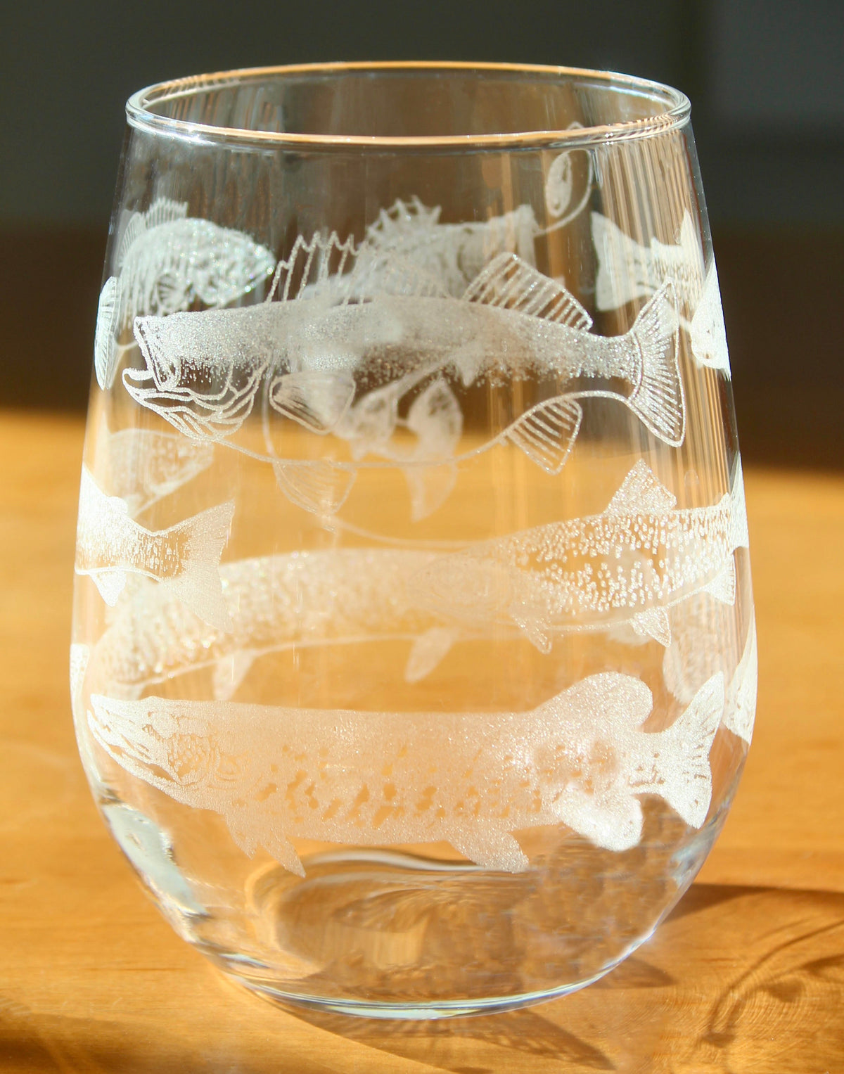 Sweetwater Slam Laser Engraved Glasses - Freshwater Fish - Gift for Fisherman