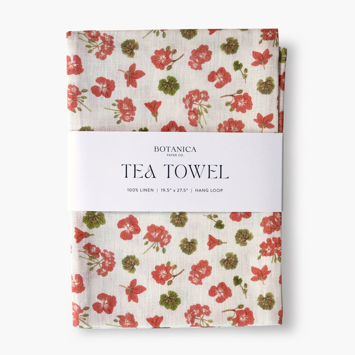 GERANIUM | 100% LINEN TEA TOWEL