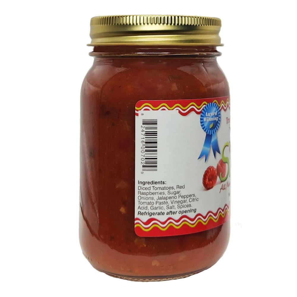Fruity Artisan Salsa - Red Raspberry Salsa - Medium, 16 oz