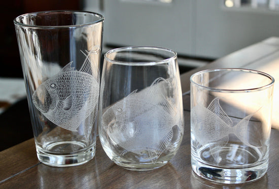 Triggerfish Laser Engraved Glasses