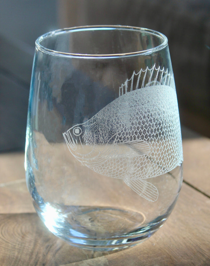 Tripletail Fish Laser Engraved Glasses - Gift for Fisherman