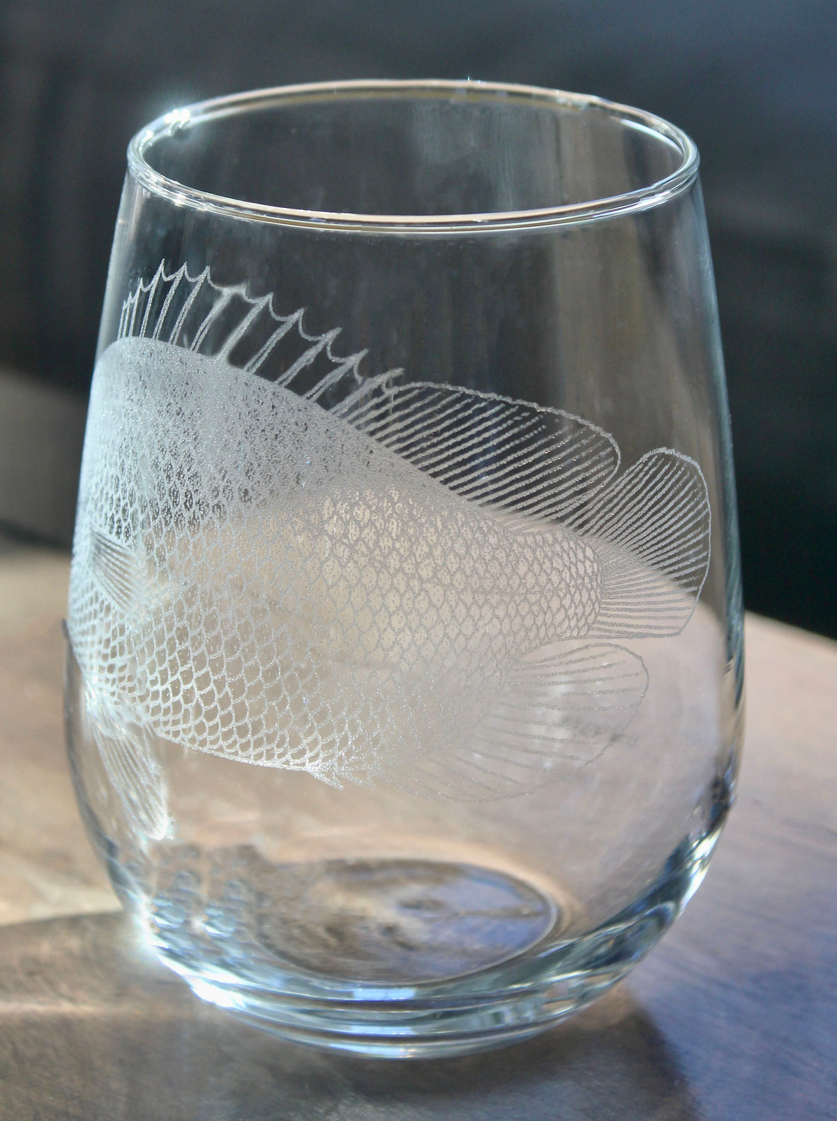 Tripletail Fish Laser Engraved Glasses - Gift for Fisherman