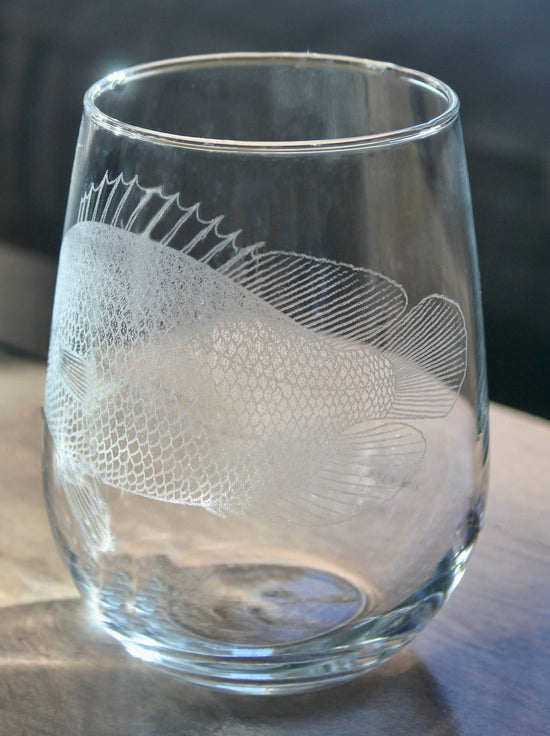 Tripletail Fish Laser Engraved Glasses - Gift for Fisherman
