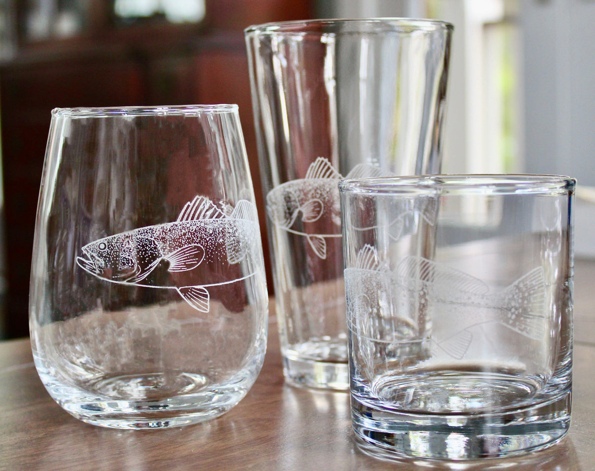 Speckled Trout Fish Laser Engraved Glasses