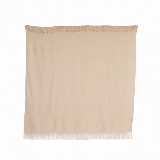 Handloomed 100% Undyed Baby Alpaca Throw Blanket | Ivory Mist | Wasi Collection