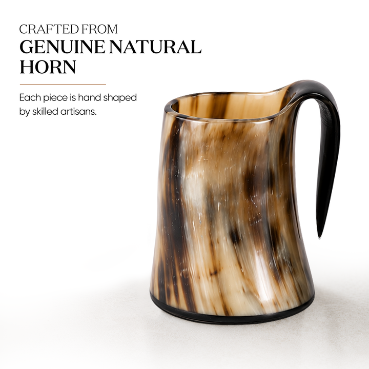 Buffalo Horn Whiskey Shot Glasses Mug Set of 2, Holds 4–5 oz
