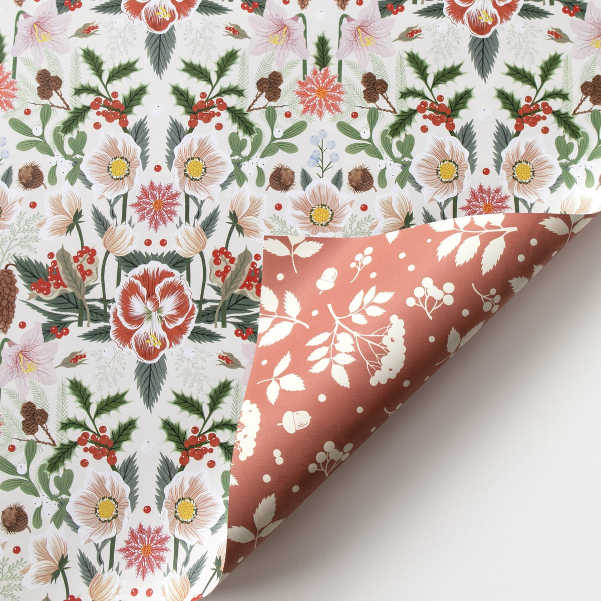 CHRISTMAS ROSE | Double Sided Gift Wrap