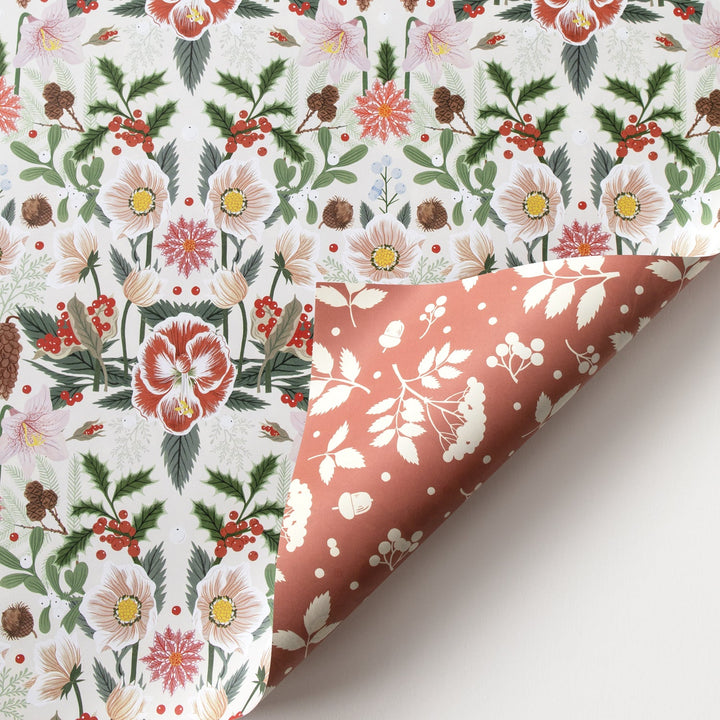 CHRISTMAS ROSE | Double Sided Gift Wrap