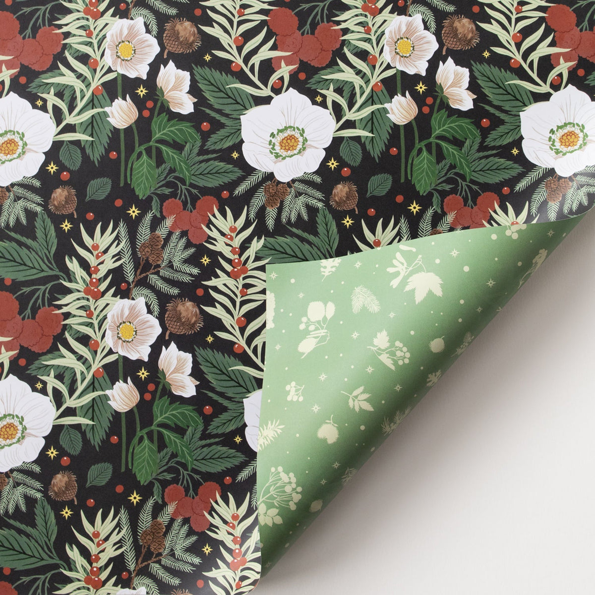 WINTER BOTANICALS | Double Sided Gift Wrap