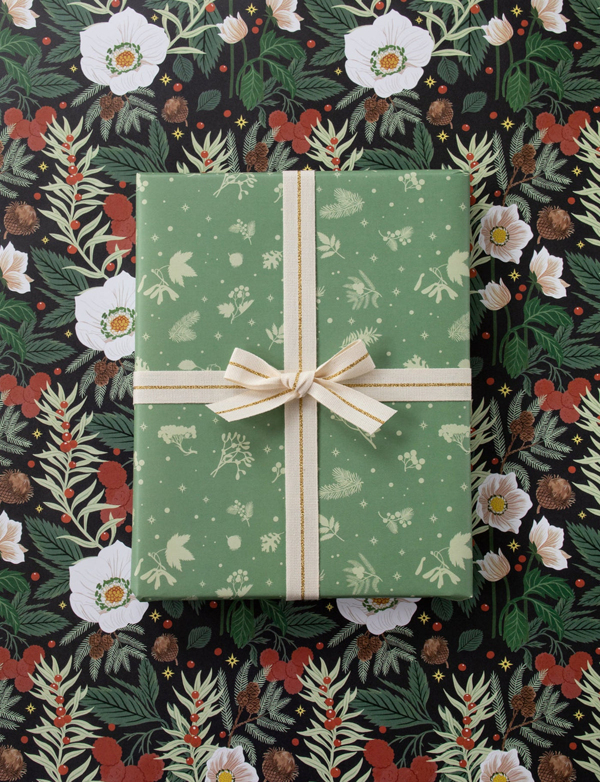 WINTER BOTANICALS | Double Sided Gift Wrap