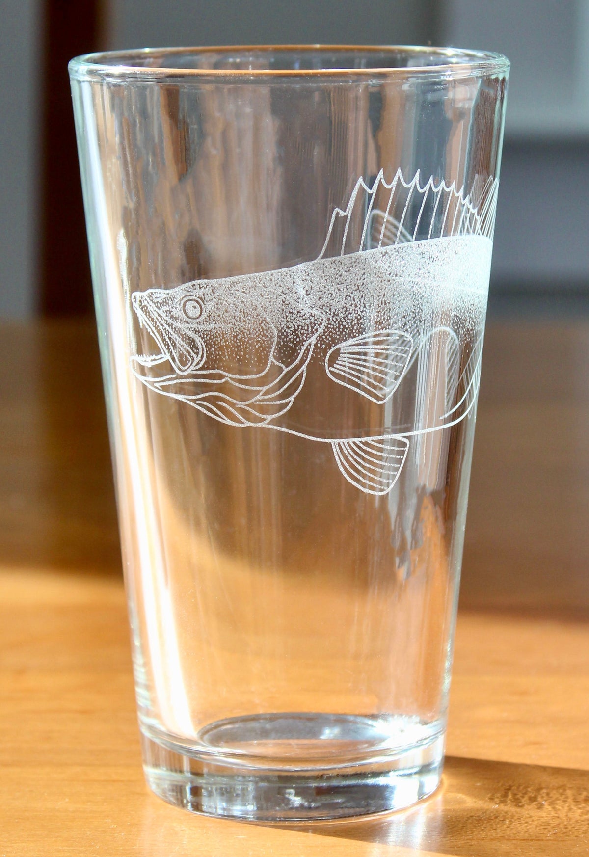 Walleye Fish Laser Engraved Glasses - Fishing Gift