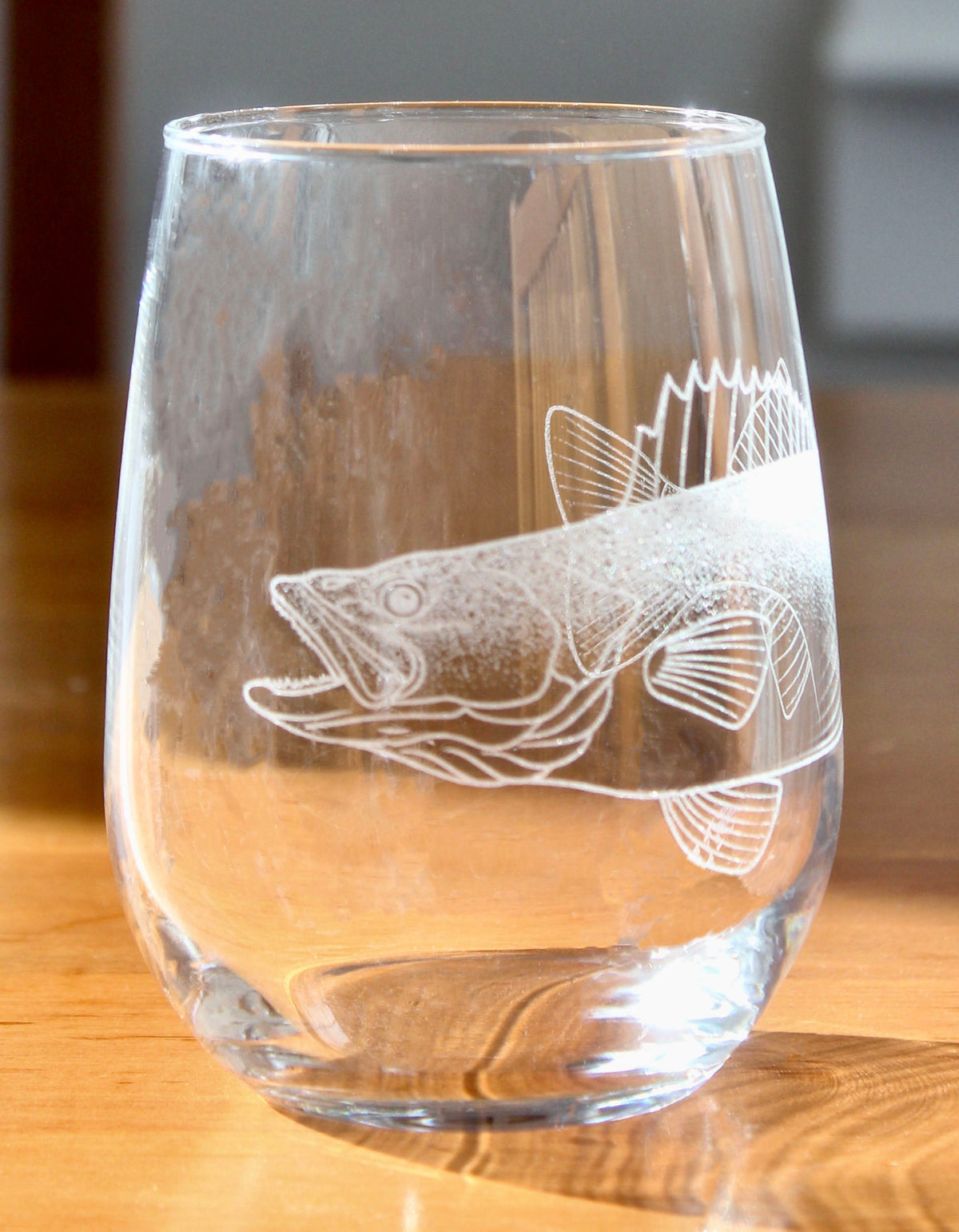 Walleye Fish Laser Engraved Glasses - Fishing Gift