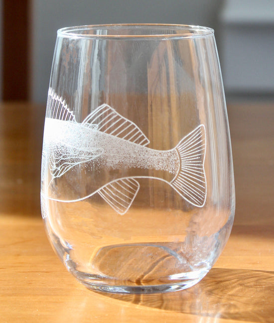 Walleye Fish Laser Engraved Glasses - Fishing Gift
