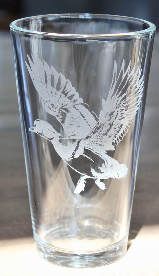Wood Duck Laser Engraved Glasses