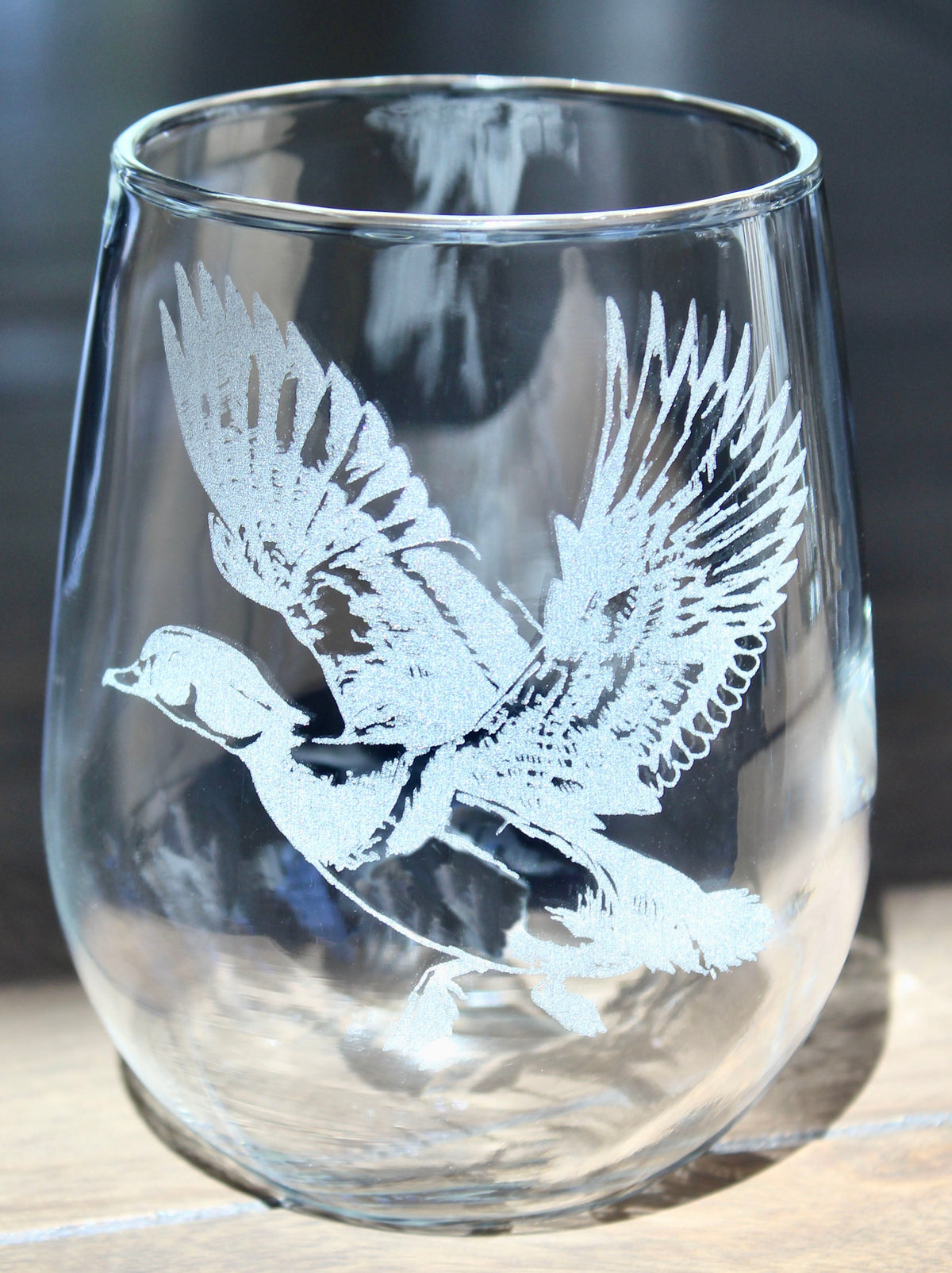 Wood Duck Laser Engraved Glasses