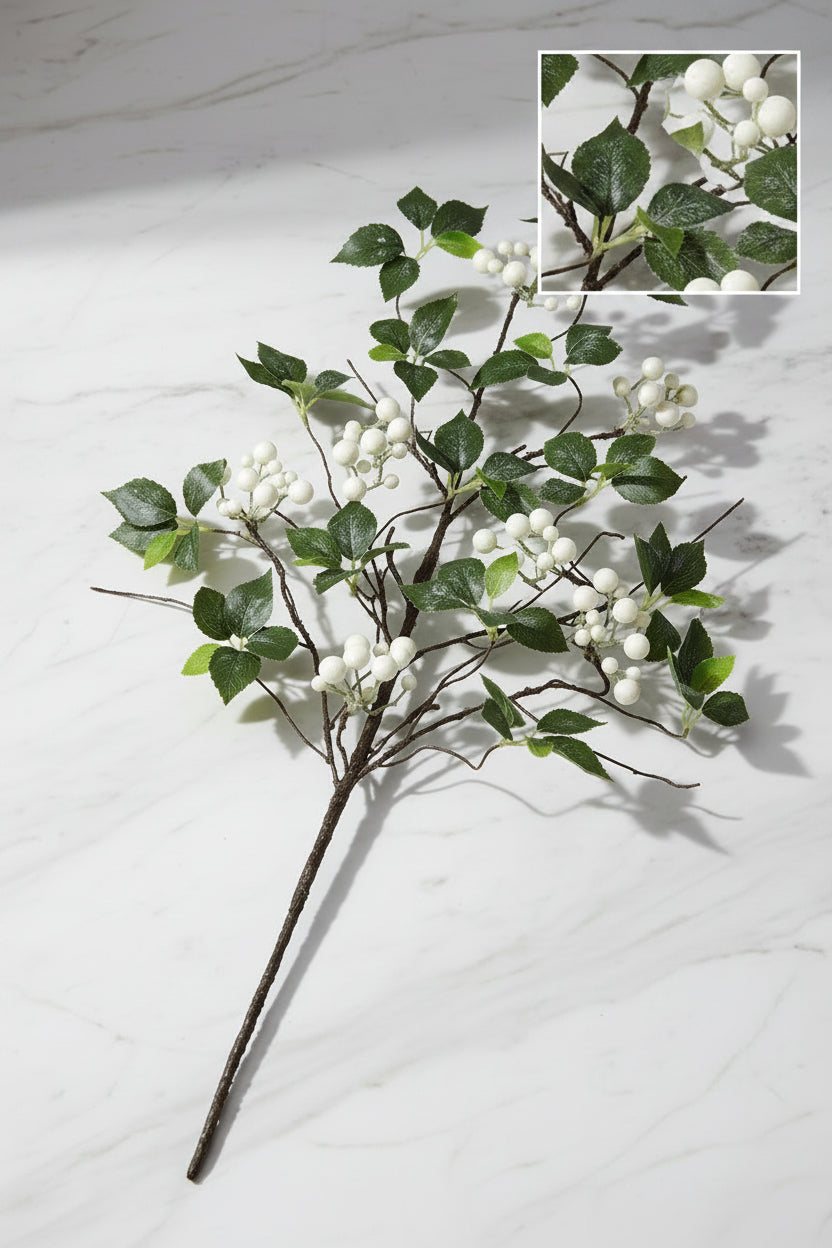 34" Snow Berry Spray, 2 Color Options