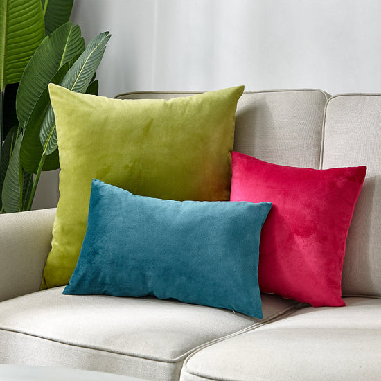 12''x20'' luxe velvet lumbar pillow | 9 colors soft & elegant solid design | modern couch, bed & chair accent | insert included