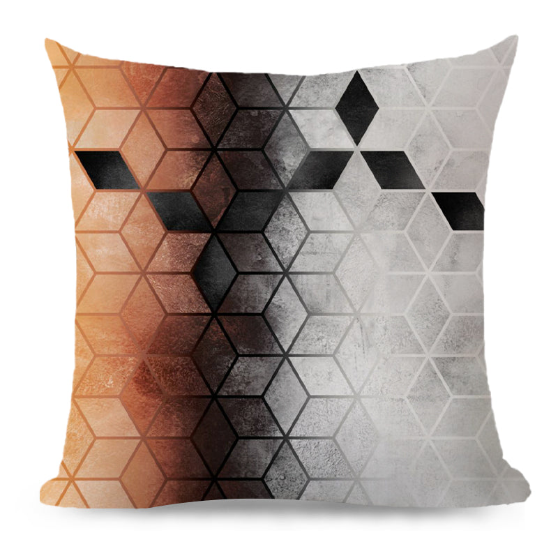 Throw Pillow Cover with 450g Insert, geometric, 18X18, Decorative Cushion – Fancy & Stacy