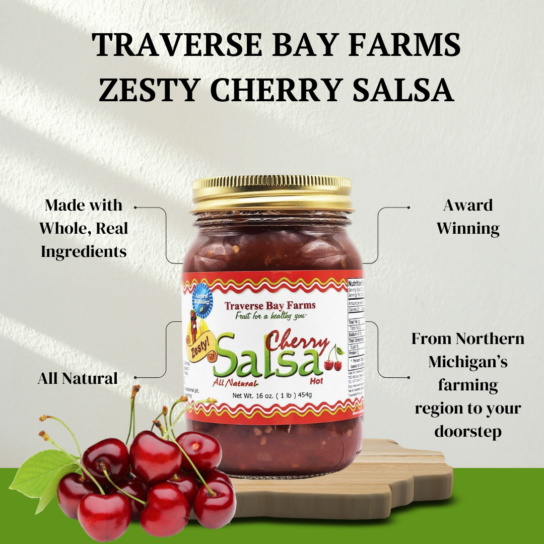 Cherry Salsa  - Zesty (spicy but not too hot!), 16 oz - Spicy salsa
