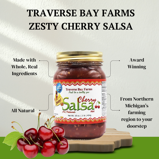 Cherry Salsa  - Zesty (spicy but not too hot!), 16 oz - Spicy salsa