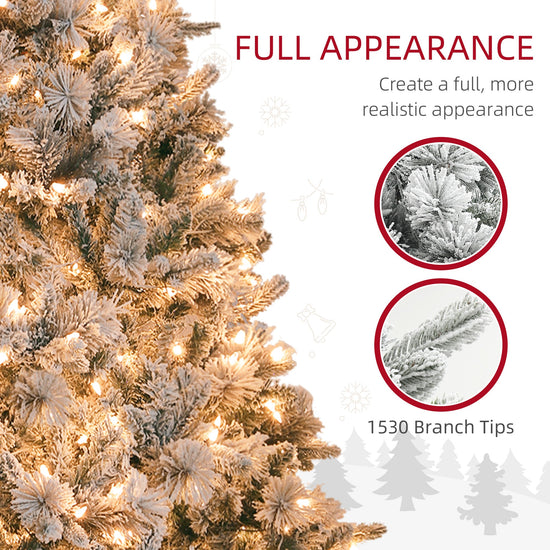 HOMCOM 7.5 ft Pre-Lit Artificial Christmas Tree