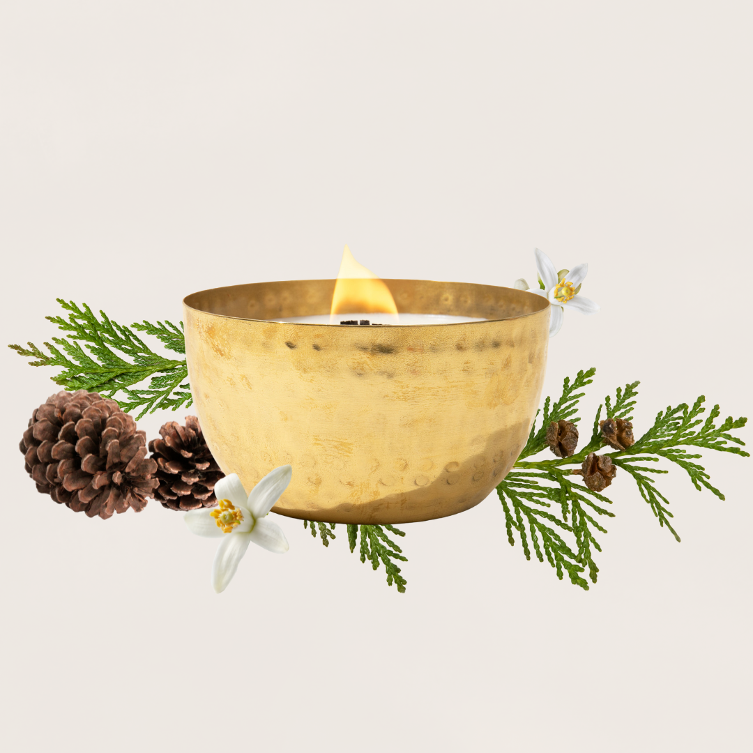 Neroli & Cedarwood -Solid Brass 14oz  Soy Candle