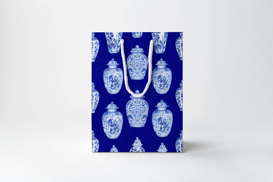 Blue Ginger Jar Gift Bag | Luxury Gift Bag by JOSIL Paperie