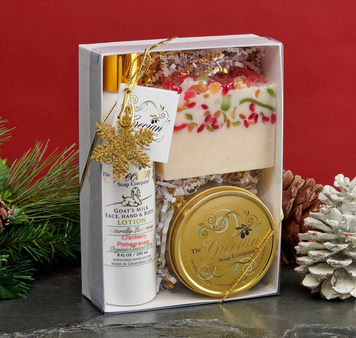 Christmas Holiday Lotion, Soap & Candle Gift Set