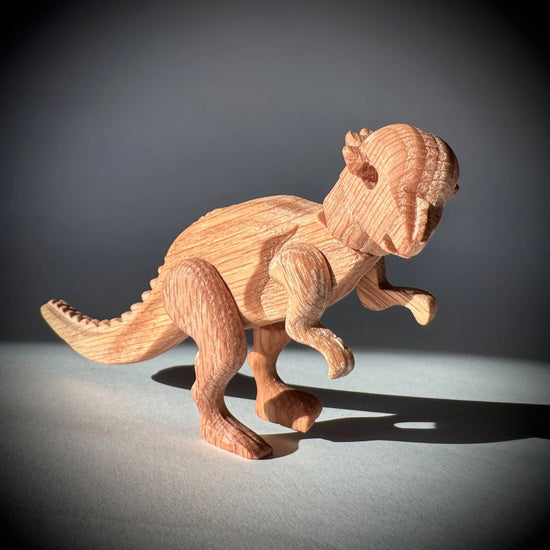 Wooden Pachycephalosaurus Dinosaur with Magnetic Joints